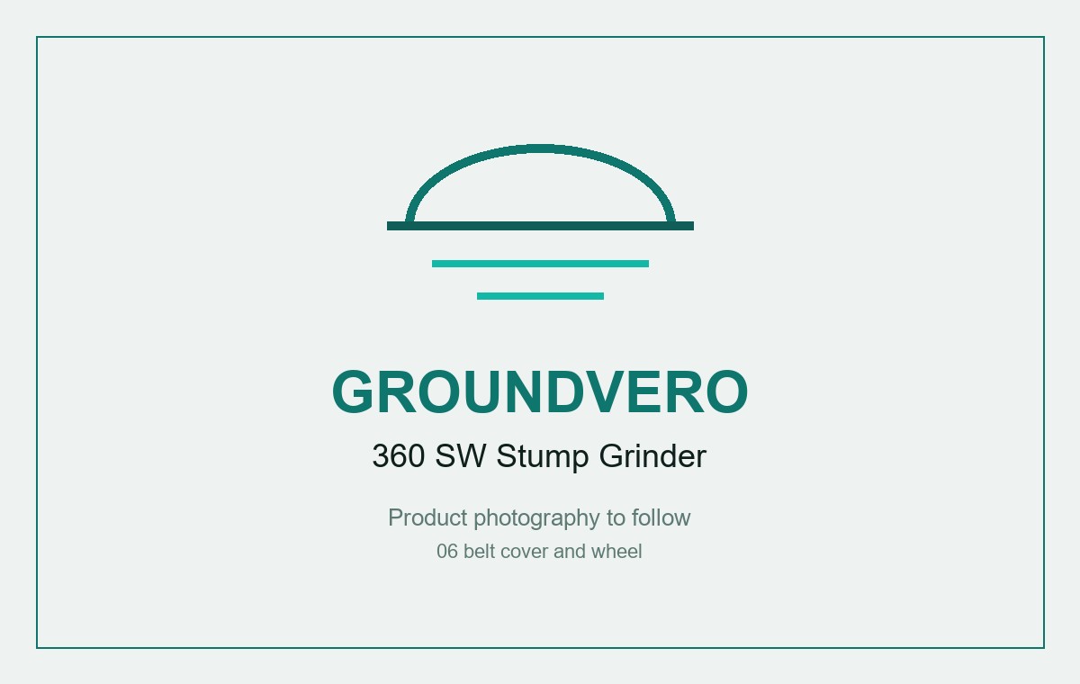 360 SW stump grinder, guarded belt drive and road wheel
