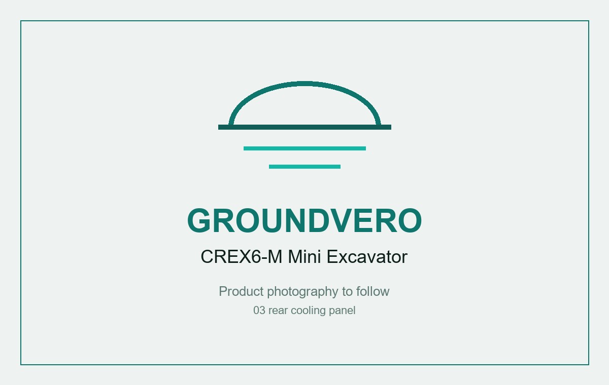 CREX6-M mini excavator, rear cooling panel and engine grille