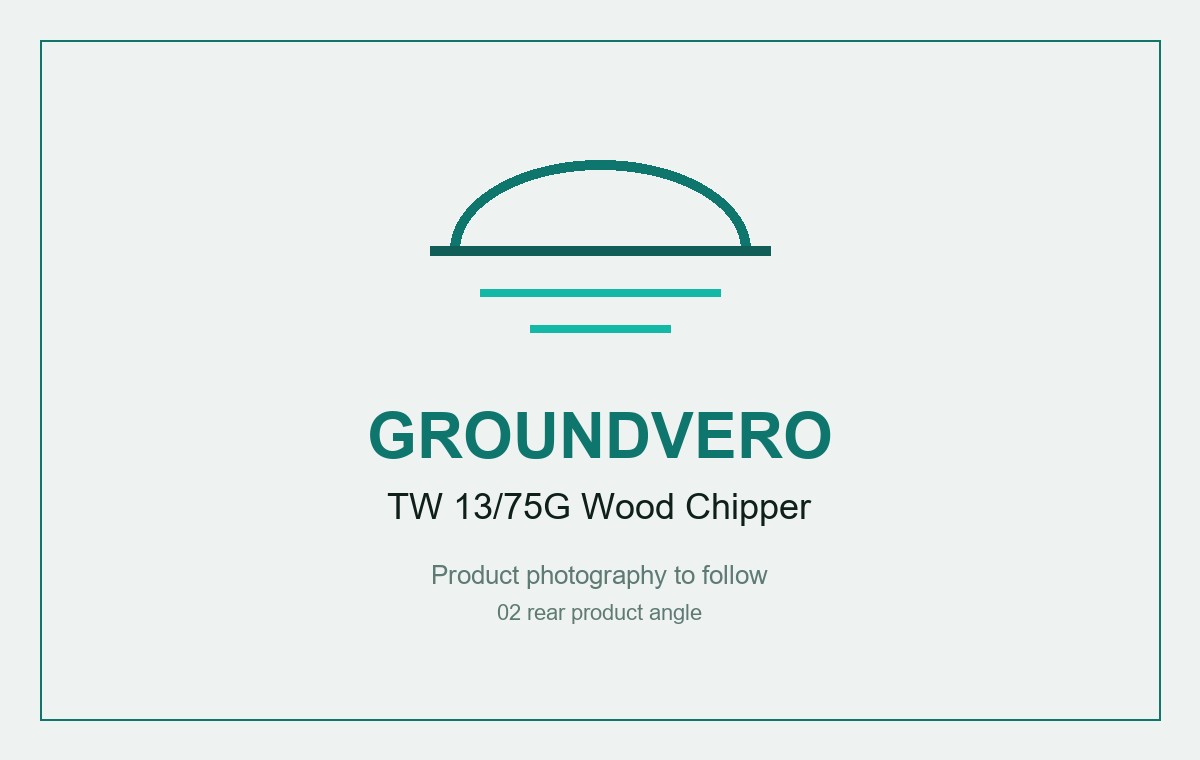 TW 13/75G petrol wood chipper, rear three-quarter view with the model badge